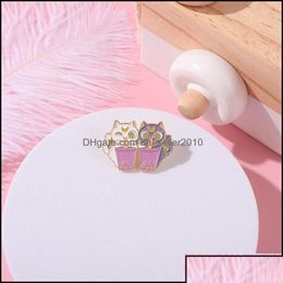 Pins Brooches Pins Cute Cartoon Couple Cat Pin Women Fashion Dress Coat Shirt Funny Badges Backpack Gift Jewelry 6133 Q2 Drop De Del Dhah9