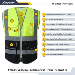 Motorcycle Apparel High Visibility Reflective Safety Vest Work Uniform Signal Security Jacket Reflex Clothing Rider Motor Geology Man