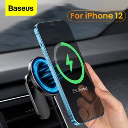 Chargers Baseus Car Magnetic Wireless Charger Phone Holder Air Vent Universal For iPhone 12 Pro Max Mini Car Mount Fast Charging Holder