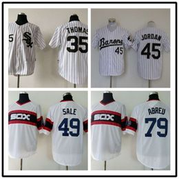 Jerseys Sox Team 79#35#45#49# White Men's Embroidered Fan Version Baseball Jersey