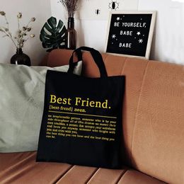 Shopping Bags Friendship Print Friend Gift Ie Birthday Cute For Her Quote Fashion Tote Bag Letter