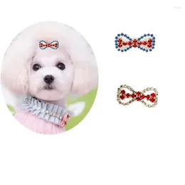 Dog Apparel Bling Crystal Rhinestone Hairpin Bow Cat Hair Clip Pet Grooming Accessories For Small Headwear Decoration Supplies