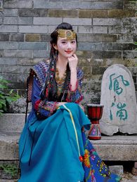 Ethnic Clothing 2024 Chinese National Exotic Pography Costume Dress Retro Style Women Loose Casual Improved Hanfu Set T001