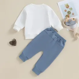 Clothing Sets Infant Baby Boy Girl Solid Outfit Toddler Fall Clothes Long Sleeve Crewneck Sweatshirt With Pocket Elastic Pants