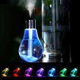 Humidifiers Creative style night light micro landscape Mr. Smoke emission USB silent small color light bulb humidifier Y240422