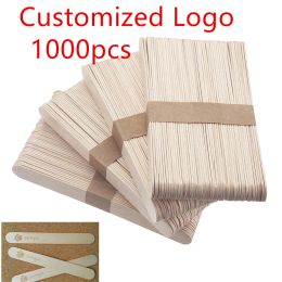 Cream Customized 1000pcs Large Wooden Wax Sticks Wood Waxing Craft Sticks Spatulas Applicators for Hair Removal Eyebrow and Body