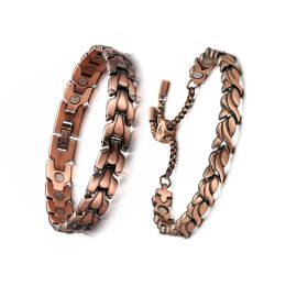 Bracelets WelMag Copper Bracelets For Man With Magnetic Bio Energy Bangles Bracelet Viking Health Care Female Wristbands Girls Jewerly