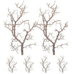 Decorative Flowers 6 Pcs White Headband Artificial Antler Tree Branches Fake Accessory Trees Plastic Dry Dried Plant Twigs Shaped