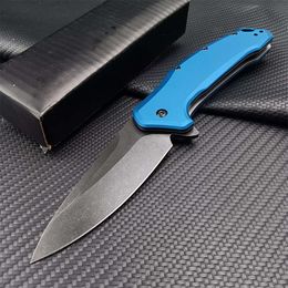 Blue Link Portable Folding Pocket Knife 9cr13mov Stonewash Blade T6 Aviation Aluminium Handle Camping Hunting Tactical EDC Tools