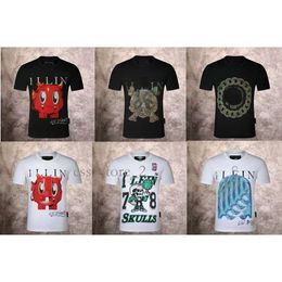 Рубашка PB 24SS Tee Rube Plein Bear Homme Дизайнер-дизайнер Tshirts Swinestone Skull Men футболки хип-хоп уличная одежда