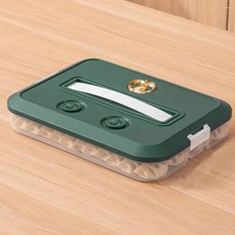 Storage Bottles Food Container With Buckle Capacity Dumpling Box Portable Handle Airtight Lid Organise For Refrigerator