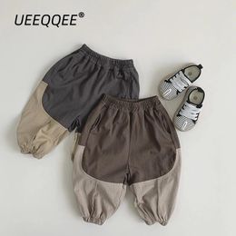 Trousers Cotton Thin Patchwork 2024 Spring Summer Children Pants Casual Boys Loose Korean Toddler Wear Kids Clothes For 1-8Y