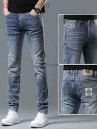 Men's Jeans designer High end pure cotton jeans men's slim fit small feet fashionable embroidery trend casual long pants men's spring N6535F