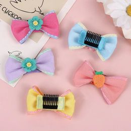 Dog Apparel Bow Pet Hairpin Fashionable Contrasting Colour Splicing Long-haired Decoration Three-dimensional Flower Cat And Headwear