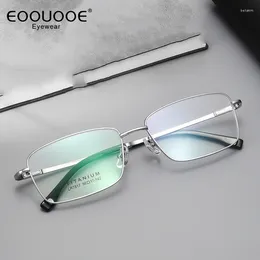 Sunglasses Frames 56mm Pure Titanium Men's Glasses Frame Square Eyeglasse Metal Quality Myopia Hyperopia Radiation Eyewear