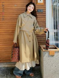 Women's Trench Coats LANMREM Two Piece Windbreaker For Women Single Breasted Belt Pockets Design Fashion Korean Style 2024 Clothing 2Z1089