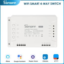 Control SONOFF 4CHR3 4CHPROR3 4gang/4 Way Wifi Smart Switch 433mhz RF Control Smart Home Support Alexa Google Smartthings Alice Esp32