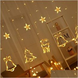 Christmas Decorations Elk Bell String Light Led For Home Hanging Garland Tree Decor Xmas Year Decoration Y201020 Drop Delivery Garden Otufz