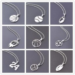 Necklaces Fashion Ball Necklace For Women Men Basketball Tennis Charm Pendants Chain Around The Neck Football Necklace 2022 Jewellery Choker