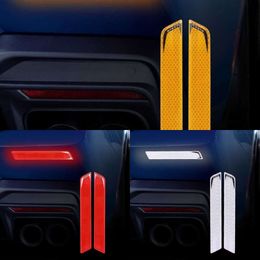 New New New 2pcs Car Body Reflective Warning Tape Stickers Auto Bumper Reflector Sticker Night Safety Driving Anti-collision Stripe Decals