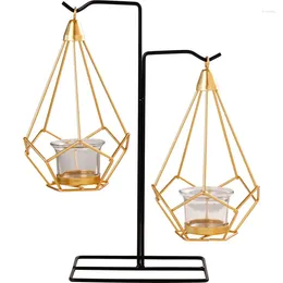 Candle Holders Holder Nordic Style Iron Gold Hanging Candlestick Household Weddings Decorative Metal Crafts Home Candles