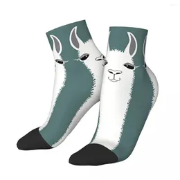 Men's Socks Happy Ankle LLAMA TWINS Hip Hop Seamless Crew Sock Gift Pattern Printed