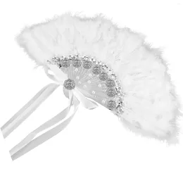 Decorative Figurines Fold Hand Fan Bridesmaid Rhinestones Wedding Bouquets For Bridesmaids