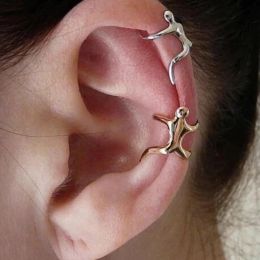 Earrings 1PC Gold Colour Silver Colour Figure Shaped Earrings Ear Clip Climbing Climber Ear Cuff Non Pierced Ear Clip Cartilage Earrings