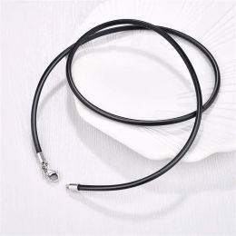 Bracelets Jiayiqi Rubber Rope Necklace&Bracelets For Men Women Fashion Jewellery Gift Casual Round Neck Black Necklace DIY Rope