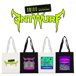 Shopping Bags KPOP NMIXX ENTWURF Printing Portable Canvas Bag CARAT Simple Large-Capacity Literary SullYoon Lily Bae Fans Collection
