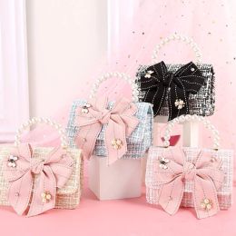 Bags Girl Messenger Backpack Kids Cute Bow Shoulder Packet Baby Coin Purse Baby Pearls Candy Handbag Children's Day Gift