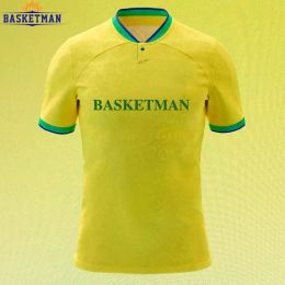 Soccer BASKETMAN Soccer Jerseys For Men Customizable Club Name Number Brazil Printed Short Sleeves Football Shirts Training Tracksuits