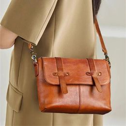 Handmade Fashionable Women Shoulder Bag Genuine Leather Crossbody s Ladies Selling Sling For Ipad Travel 240419