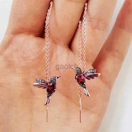 Dangle Chandelier Huitan Cute Colourful Birdie Long Chain Women Dangle Earrings Dance Party Girl Fashion Accessories Delicate Little Bird Earrings d240323