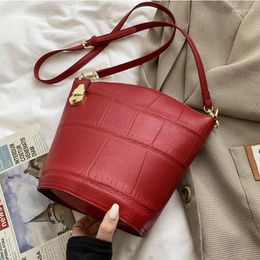 Shoulder Bags Vintage Crossbody For Women 2024 PU Leather Trend Designer Large Capacity Bucket Handbags Fashion