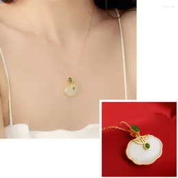 Pendants Charming Jade Ruyi Longevity Lock Pendant Necklace Women Jewellery Trendy S925 Chain Female Engagement Accessories Gift