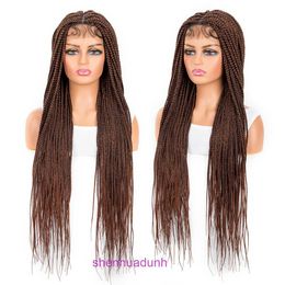 New Front Lace Braided Hair Wig Womens Split Long Straight Chemical Fiber Headband