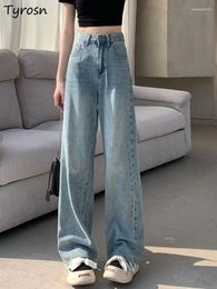 Women's Jeans Women Spring Fashion Straight Design Leisure All-match Empire High Street Daily Elegant Do Old Tender Ladies Vintage Cosy