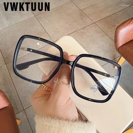 Sunglasses Frames VWKTUUN Square Glasses Vintage Big Eye Frame Women Men Computer Eyeglasses Anti Blue Light