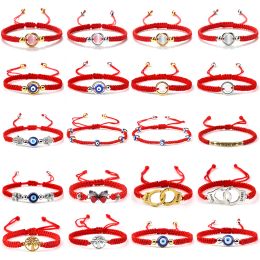 Strands 20 Styles Red Nylon Thread Braided Bracelet Women Men Evil Eye Elephant Palm Spacer Lucky Couple Bracelet&Bangles Jewellery Gift