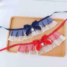 Dog Apparel Fashion Adjustable Saliva Towel Neck Strap Cat Necklace Pet Collar Lace Mesh Bowknot Neckerchief Puppy String Bib