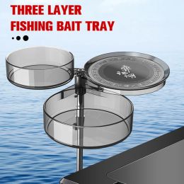 Accessories Round Shape 3 layers Fishing Bait Tray Strong Magnetic Insert Pole for Fishing Chair Tool Box Accessories Pull Bait Tackle XA51G