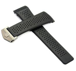 Watch Band HOT SALE Sport Watch Bands 22mm 24mm Watchbands Black Diving Silicone Rubber Holes Watch Band Strap Black Watchbands for 6250194