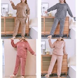 6XL 5XL Big Size Outfit Flannal Warm Pamas Set for Female Ladies' Pyjamas Woman Sleep Suit Winter Home Clothes Loungwear 220329