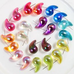 Hoop Earrings FishSheep Trendy Colored Clear Chunky Waterdrop For Women Girl Acrylic Teardrop Lightweight Jewelry Gifts