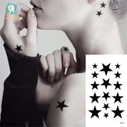 Tattoos Body Art Waterproof Temporary Tattoos For Men Women Beautiful 3d Black Star Design Flash Tattoo Sticker HC021