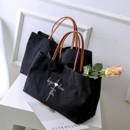 Shopping Bags Faith Hope And Love Print Canvas Tote Bag Women Lady Handbag Work Beach Gift