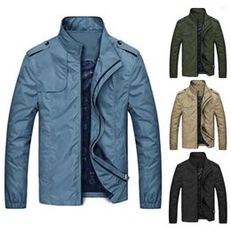 Men's Jackets Loose Coat Cardigan Slim Fit Top Solid Colour Stand Collar Men Skin-friendly