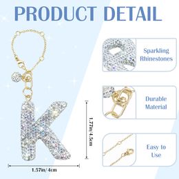 Keychains Lanyards Glitter Letter For Cup Bottle Chain Tumbler With Handle Bling Initial Name Id Accessories Drop Delivery Otfl5
