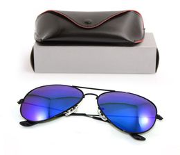 High Quality Womans Sunglasses Color Glass Lens 58mm Luxury Mens Sun glasses pilot UV Protection men Designer eyeglass Metal hinge7471238